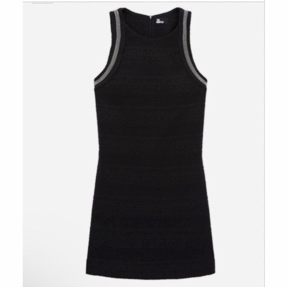 The Kooples Black Silver Chain Trim Mini Dress size 0